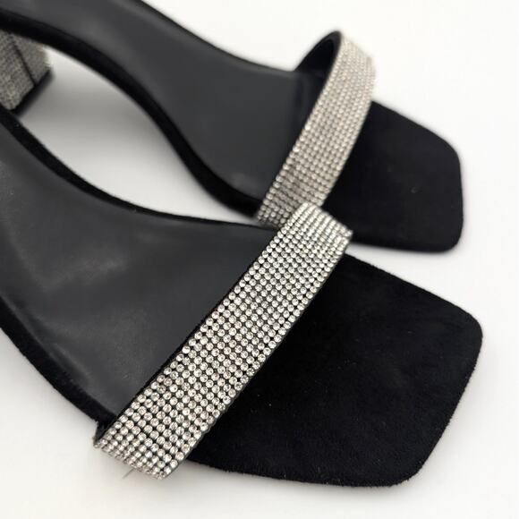 Abound Finn Ankle Strap Rhinestones Block Heel Sandal Silver Size US10M EU42 - Picture 11 of 12
